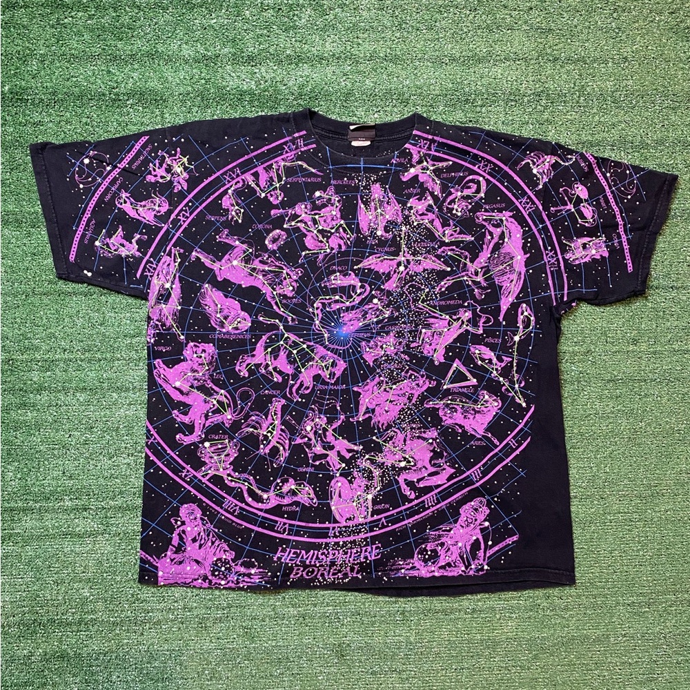 Vintage 1993 LIQUID BLUE Space CONSTELLATIONS Shirt Size 2XL Astrology Zodiac